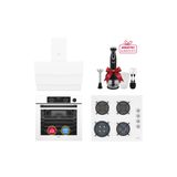 Simfer 0+10 Fonksiyon Steam Master Buharlı Beyaz 3'lü Ankastre Set (8245 Fırın + 3509 Ocak + 8707 Davlumbaz)