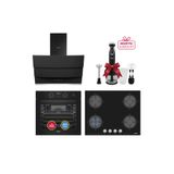 Simfer 0+10 Fonksiyon Steam Master Buharlı Siyah 3'lü Ankastre Set (8244 Fırın + 3653 Ocak + 8678 Davlumbaz)