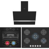 Simfer 0+10 Fonksiyon Steam Master Siyah 3'lü Ankastre Set ( 8244 Fırın - 3750 Ocak - 8738 Davlumbaz)