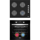 Simfer 0+7 Fonksiyon Power Turbo Siyah 2'li Ankastre Set (7327 Fırın + 3500 Ocak)