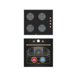 Simfer 0+8 Fonksiyon Retro Siyah Multi Turbo 2'li Ankastre Set (7349 Fırın + 3325 Ocak)