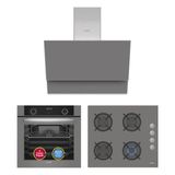 Simfer 0+9 Fonksiyon Airfry Gri 3'Lü Ankastre Set (8217 Fırın + 3538 Ocak + 8736 Davlumbaz)