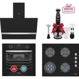 Simfer 0+9 Fonksiyon Airfry Siyah Dijital 3'lü Ankastre Set(8215 Fırın + 3508 Ocak + 8738 Davlumbaz)