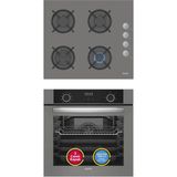 Simfer 10 Fonksiyon Airfry Gri 2'li Ankastre Set (Fırın + Ocak) - Siyah