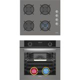 Simfer 10 Fonksiyon Airfry Gri 2'Li Ankastre Set (Fırın + Ocak)