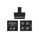 Simfer 10 Fonksiyon Airfry Siyah Digital Ankastre Set ( Fırın + Ocak + Davlumbaz)