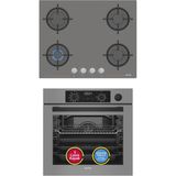 Simfer 11 Fonksiyon Steam Master Gri 2'li Ankastre Set (Fırın + Ocak) - Siyah