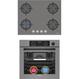 Simfer 11 Fonksiyon Steam Master Gri 2'Li Ankastre Set (Fırın + Ocak)