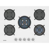 Simfer 3751 4 Gözü Gazlı + 1 Wok Cam Ankastre Ocak, 70 Cm, - Doğalgaz - Beyaz