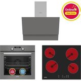 Simfer 4 Fonkisyon Trend Dijital Gri Power Turbo Elektrikli 3'Lü Ankastre Set (Fırın + Elektrikli Ocak + Davlumbaz)