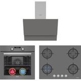 Simfer 4 Fonksiyon Trend Dijital Silver Power Turbo 3'Lü Ankastre Set ( Fırın + Ocak + Davlumbaz)