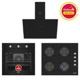 Simfer 4 Fonksiyon Trend Mekanik Siyah Power Turbo 3'Lü Ankastre Set (8228 Fırın + 3046 Ocak + 8721 Davlumbaz)