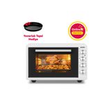 Simfer 4262 Beyaz 42 LT Turbo Fan Piliç Peçirme Mini/Midi Fırın - 6 Fonksiyon,Yoğurt Yapma, Buz Çözme & İç