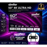 Sımfer 50" Vidaa Led Tv + Askı Aparatı Hediyesi