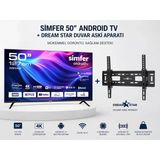 Simfer 50Sfsa6b 50'' 127 Ekran 4K Ultra Hd Android Smart Led Tv Ve Duvar Askı Aparatı