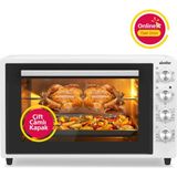 Simfer 7062 Beyaz 70 Lt Turbo Fan Piliç Çevirme Mini/midi Fırın - Multi Fonksiyon, Yoğurt Yapma, Buz Çözme & Çift Cam