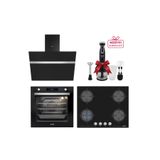 Simfer 8 Fonksiyon 80 Lt Xxl Siyah Multi Turbo Dijital Ankastre Set (Fırın + Ocak + Davlumbaz)