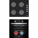 Simfer 8 Fonksiyon Power Turbo Siyah 2'li Ankastre Set (Fırın + Ocak)