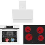 Simfer 9 Fonksiyon Qs Beyaz Dijital Power Turbo Elektrikli 3'Lü Ankastre Set (Fırın + Elektrikli Ocak + Davlumbaz)