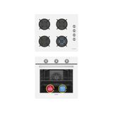 Simfer Ankastre Set Beyaz Cam Ocaklı Mekanik Power Turbo Fanlı 2'li Set (Fırın + Ocak)