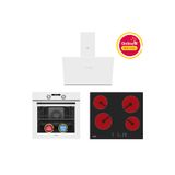 Simfer Ankastre Set Beyaz Dijital Elektrikli Cam Ocaklı Turbolu 3'lü Set (Fırın+Elektrikli Ocak+Davlumbaz)