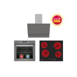 Simfer Ankastre Set Gri Dijital Elektrikli Cam Ocaklı Turbolu 3'lü Set (Fırın+Elektrikli Ocak+Davlumbaz)
