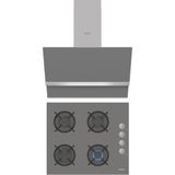 Simfer Gri 2'li Cam Ankastre Set (Ocak + Davlumbaz) - Siyah