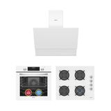 Simfer Qs Beyaz Cam 3'Lü Ankastre Set (8209 Fırın + 3507 Ocak + 8704 Davlumbaz)