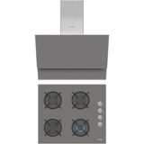 Simfer Qs Gri 2'li Cam Ankastre Set (Ocak + Davlumbaz) - Siyah
