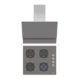 Simfer Qs Gri 2'Li Cam Ankastre Set (Ocak + Davlumbaz)