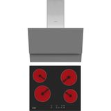 Simfer Qs Gri Elektrikli 2'li Ankastre Set (Elektirikli Ocak + Davlumbaz) - Siyah - Gri
