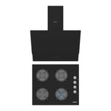 Simfer Qs Siyah 2'li Cam Ankastre Set (Ocak + Davlumbaz)