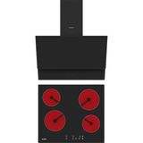 Simfer Qs Siyah Elektrikli 2'li Ankastre Set (Elektrikli Ocak + Davlumbaz) - Siyah - Gri