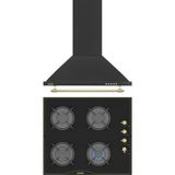Simfer Retro Siyah 2'li Cam Ankastre Set (Ocak + Davlumbaz)