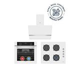 Simfer ✨Simfer 3'lü Ankastre Set - 76l Airfry Özellikli 10 Fonksiyon Fırın + Beyaz Cam Ocak + Dokunmatik Davlumbaz