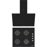 Simfer Siyah 2'li Cam Ankastre Set (Ocak + Davlumbaz)
