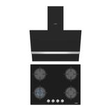 Simfer Steam Siyah 2'li Cam Ankastre Set (Ocak + Davlumbaz)