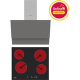 Simfer Trend Gri Elektrikli 2'li Ankastre Set (Elektrikli Ocak + Davlumbaz) - Siyah - Gri