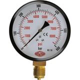 Simga Çap Ø100 mm Alttan Bağlantılı Kuru Tip Manometre - 0-400 bar