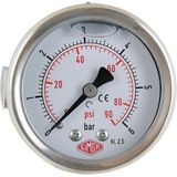 Simga Çap Ø52 mm Pano Tip Gliserinli Manometre - 0-100 bar