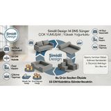 Simidil Design 14 Dns Yumuşak Sünger - 15 cm Kalınlık Yüksek Yoğunluklu 19 Ölçü Seçenekli - Döşemelik Sedir, Minder, Yatak ve Evcil Hayvan Süngerleri - Gri - Beyaz - 60 x 80 cm