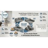 Simidil Design 18 Dns Yumuşak Sünger - 5 cm Kalınlık Yüksek Yoğunluklu 19 Ölçü Seçenekli - Döşemelik Sedir, Minder, Yatak ve Evcil Hayvan Süngerleri - Gri - Beyaz - 90 x 240 cm