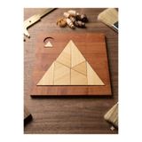 Simidil Design Ahşap Tangram Bulmaca - Zihin Egzersizi Dekoratif Lazer Kesim Zeka Oyunu 30x30 cm