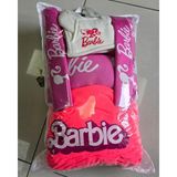 Şimika Barbie Pembe Süper Set Dörtlü Servis Kılıfı + Ikili Yastık ve Kemer Kılıfı +Vites Poları - Renkli