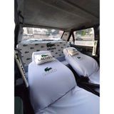 Şimika Beyaz Süper Set + Havlu Set (Servis Kılıfı + Ikili Yastık ve Kemer Kılıfı +Vites Poları) - Renkli