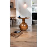 Simillo Home & Living Wood Tekli Mantar Sehpa – Tik Ağacı Renk Ahşap Orta Sehpa & Dekoratif Fiskos