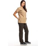 Simirna Üniforma Alpaka Üst Camel Alt Haki Yeşili Cerrahi Doktor Hemşire Scrubs Forma Takım - XL