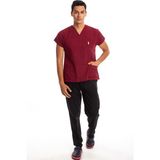 Simirna Üniforma Alt Siyah Cerrahi Doktor Hemşire Scrubs Forma Takım - Bordo - XS