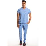 Simirna Üniforma Cerrahi Doktor Hemşire Scrubs Forma Takım - Açık Mavi - XL