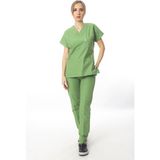 Simirna Üniforma Cerrahi Doktor Hemşire Scrubs Forma Takım - Fıstık Yeşili